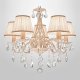 Подвесная люстра Eurosvet 10054/5 белый с золотом/прозрачный хрусталь Strotskis. 
