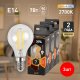 Лампа светодиодная филаментная ЭРА E14 7W 2700K прозрачная F-LED P45-7W-827-E14. 