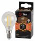 Лампа светодиодная филаментная ЭРА E14 11W 2700K прозрачная F-LED P45-11w-827-E14 Б0047012. 