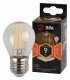 Лампа светодиодная филаментная ЭРА E27 9W 2700K прозрачная F-LED P45-9w-827-E27 Б0047023. 