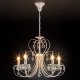 Подвесная люстра Eurosvet 3305/5 белый с золотом/прозрачный хрусталь Strotskis. 